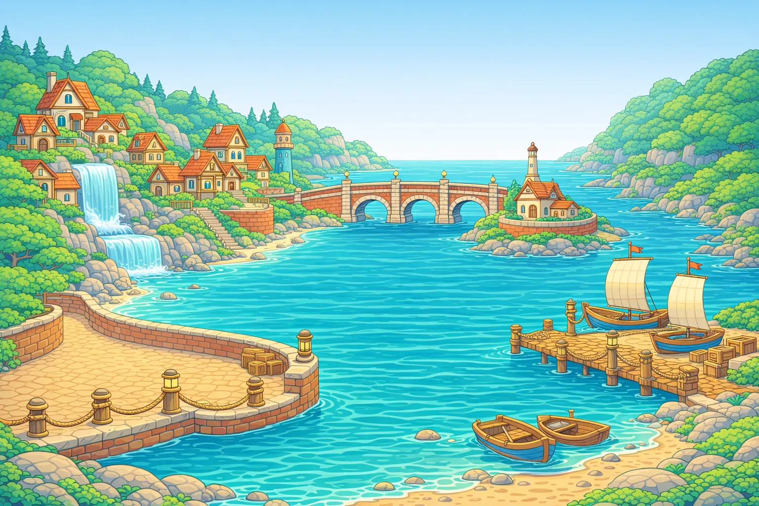 River Talk Town, Hello Harbour: an illustrated view of the world of this adventure