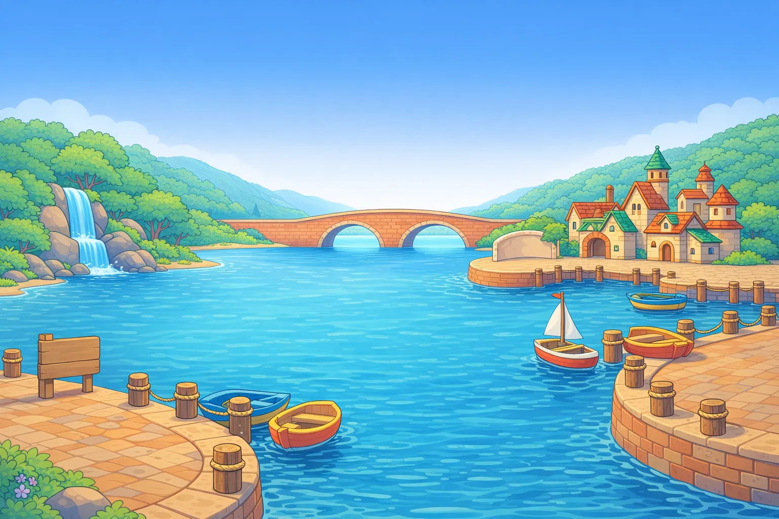 River Talk Town, Hello Harbour: an illustrated view of the world of this adventure