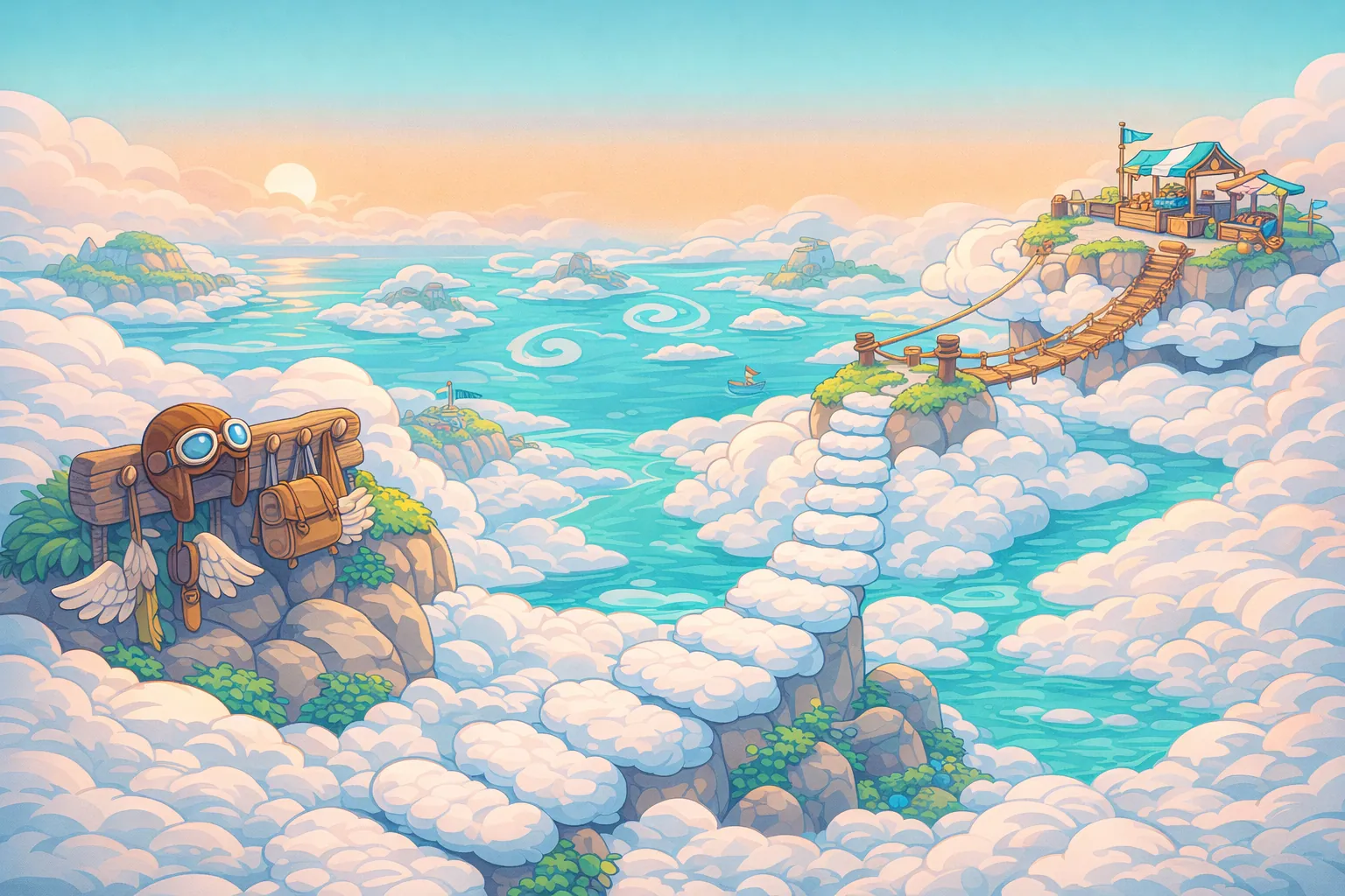 Cloudtop Isles, Nest Steps: an illustrated view of the world of this adventure