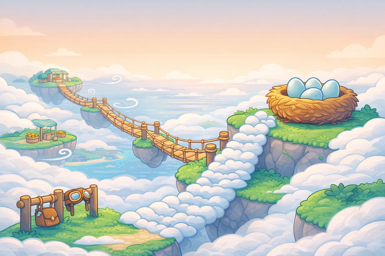 Cloudtop Isles, Nest Steps: an illustrated view of the world of this adventure